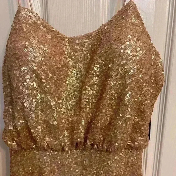 NWT Sorella Vita Gild Sequin Gown Rose Gold Size 8 - Picture 5 of 7